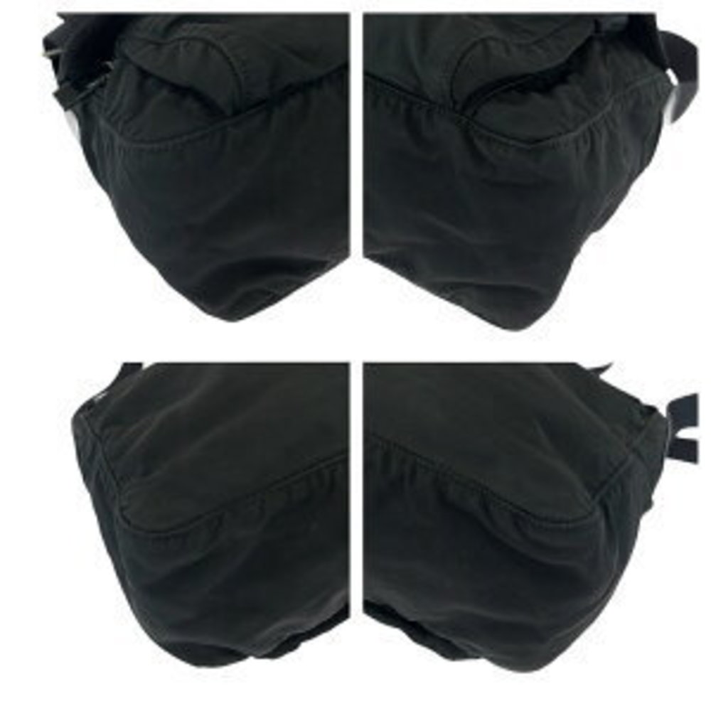 Prada Shoulder Nylon Bag Pouch Triangular Black T… - image 3